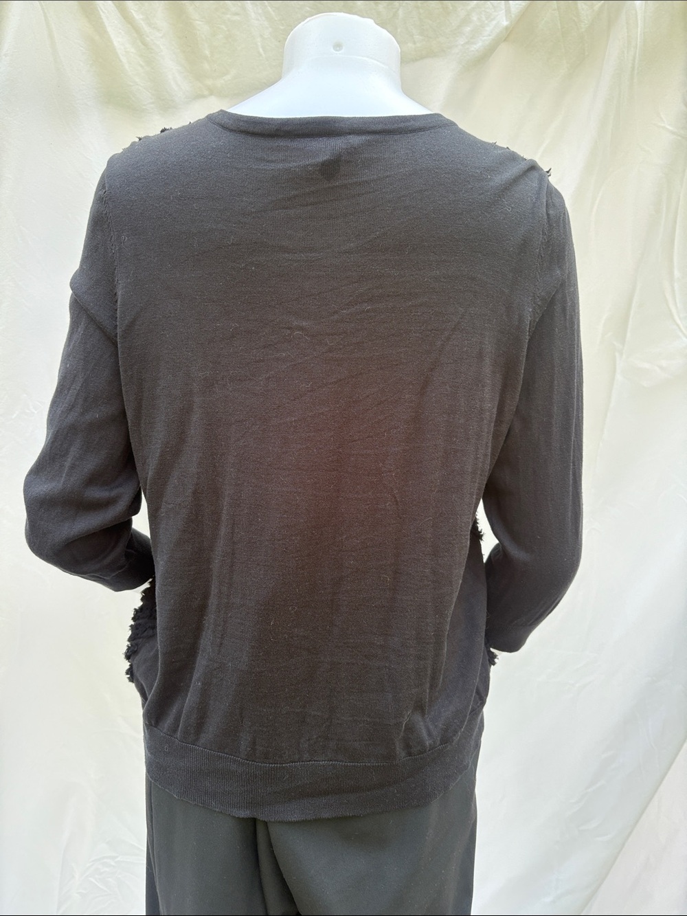 Talbots Black Ruffle-Textured Button Cardigan - Picture 10 of 10